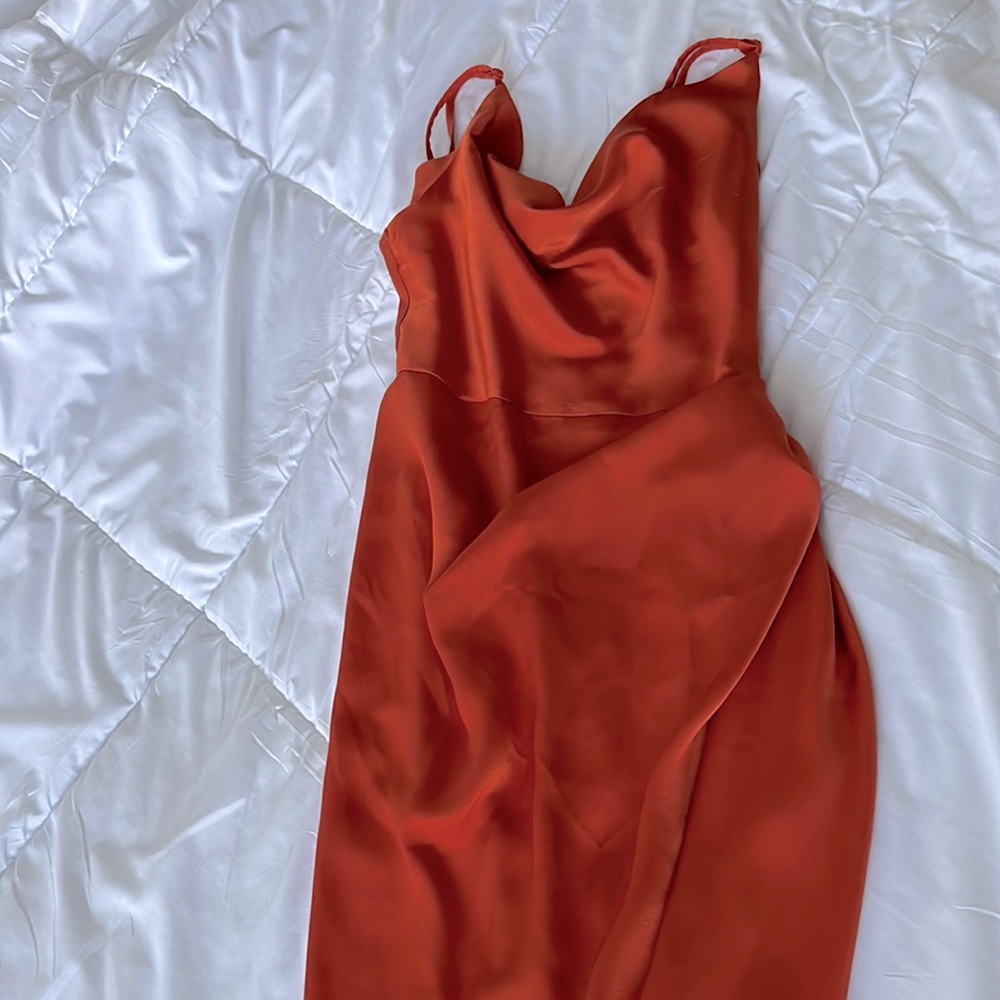 dark orange prom dress